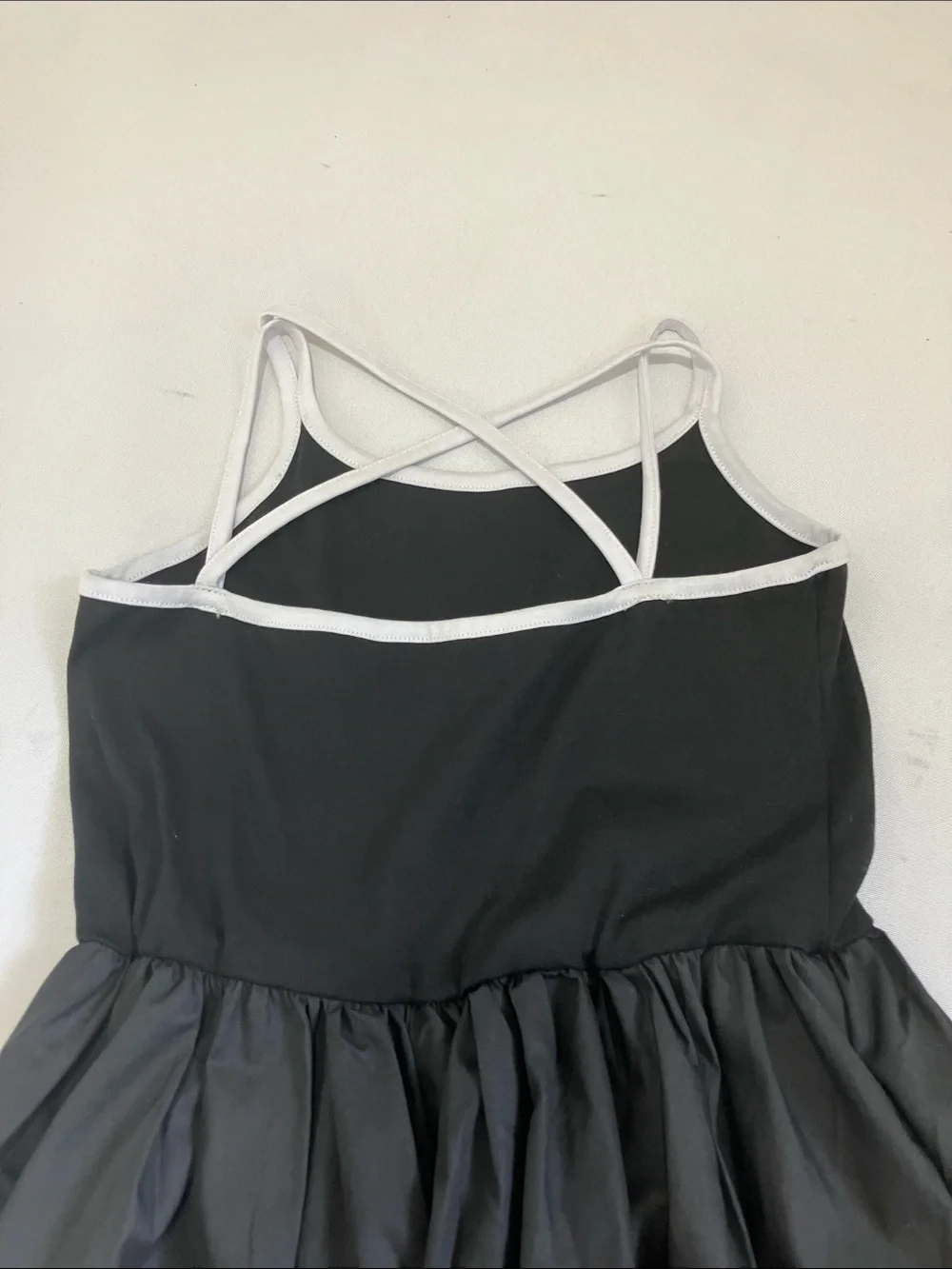 Girls Black Casual Maxi Dress with White Trim